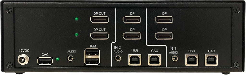 Tripp Lite Secure KVM Switch 2-Port Dual-Head DisplayPort, US Government NIAP-Certified PP4.0 Security, Common Access Card (CAC) Port, 4K @ 30Hz Video, TAA Compliant, 3-Year Warranty (B002-DP2AC2-N4)