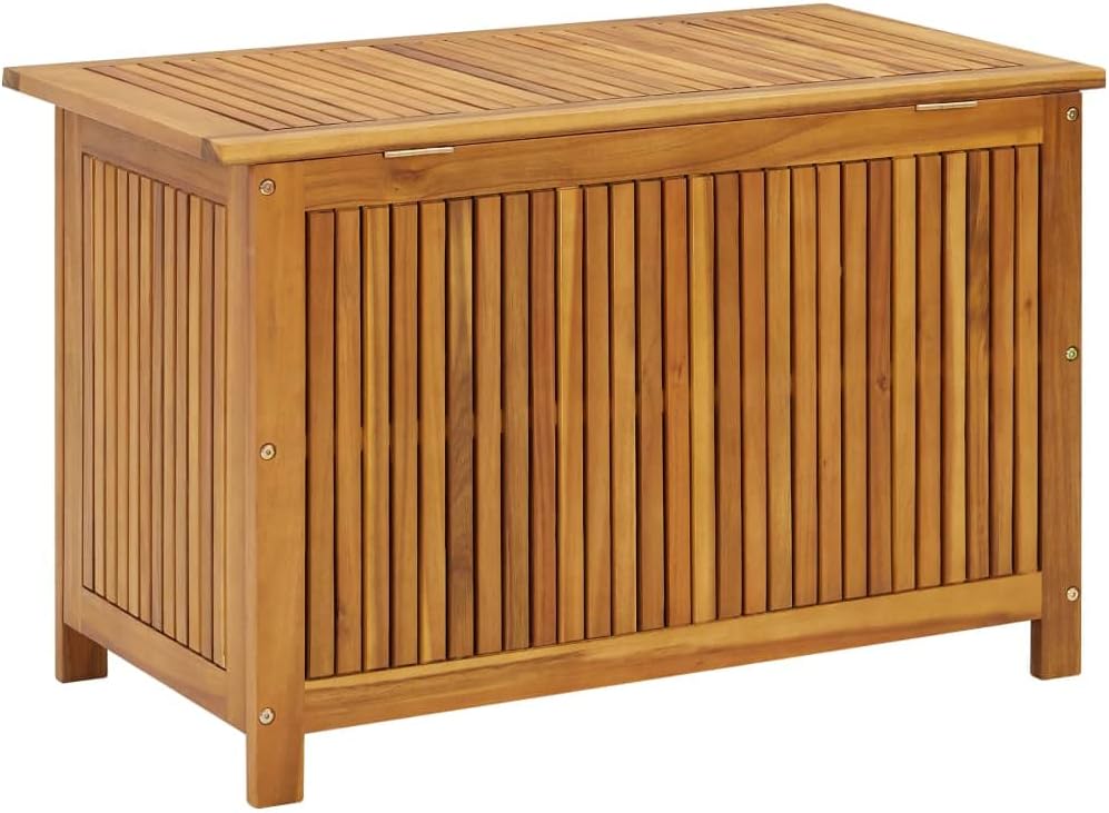 Solid Wood Outdoor Storage Bench,Solid Acacia Wood Garden Deck Box Patio Storage Box with Liftable Top Outdoor Wooden Storage Container for Patio,Backyard,Poolside, 35.4'x19.7'x22.8'