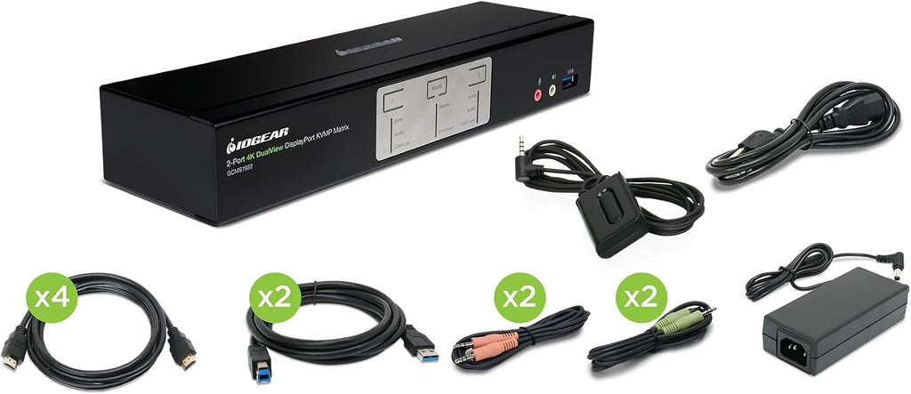 IOGEAR 2-Port 4K Dual View DISPLAYPORT Matrix KVMP