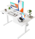 Agilestic Electric Standing Desk, Height Adjustable Desk, 55 x 32 Inch Sit Stand up for Work Office Home, L Shaped Ergonomic Rising Computer Table with Memory Preset, White