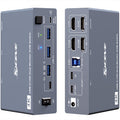 4 Port HDMI KVM Switch 2 Monitors 4 Computers 4K@60Hz EDID Simulation,Dual Monitor KVM Switch with 4 USB 3.0 Ports for USB Peripherals,Audio,RS232,with Wired Remote,12V Power and 4 USB Cables