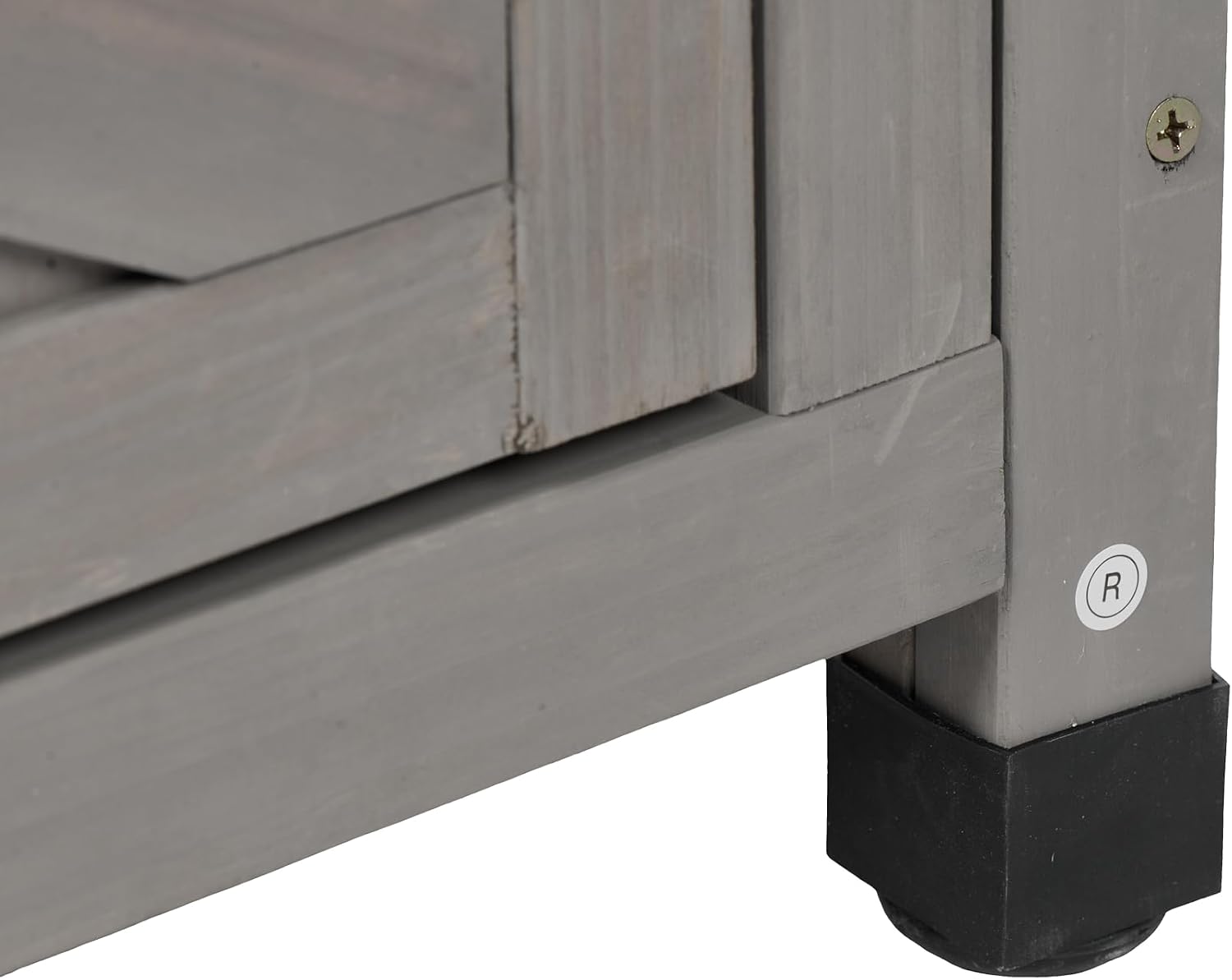 YOPTO Outdoor Wood Storage Cabinet,Garden Patio Bar Table Set with 2 Handles,Buffet Cabinet Sideboard Furniture for Lawn,Grey