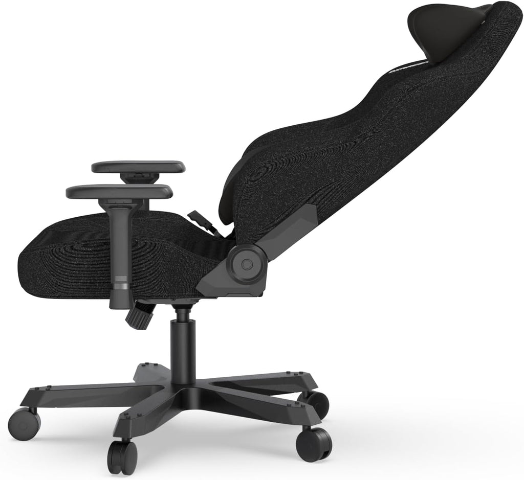 DXRacer Tank XXL Ergonomic Video Gaming Chair for Adults, Office Reclining Computer Chair with Magnetic Head Pillow and Lumbar Support, Racing Style Height Adjustable (Woven Fabric, Black)