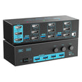 8K/4K KVM Switch 3 Monitors 3 Computers Triple Monitor 3 Port 2 Displayport 1.4 and HDMI 2.1 USB 3.0 KVM Switches, DP 1.4 Supports 8K@30Hz/4K@144Hz, HDMI Supports 8K@60Hz /4K@120Hz with Wired Remote