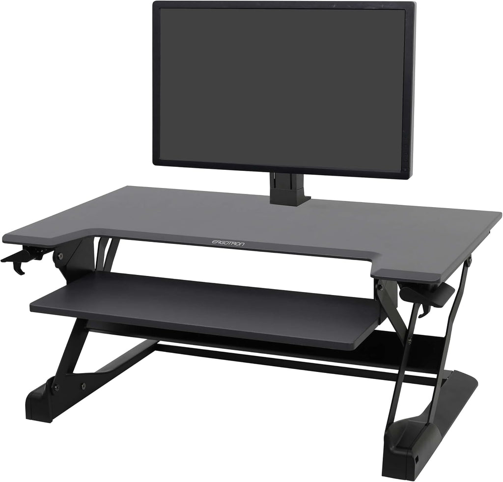 Ergotron – WorkFit-TL Standing Desk Converter and WorkFit Single Monitor Kit HD, Sit Stand Desk Riser for Tabletops – for Monitors Up to 30 inches, 16 to 28 lbs – Black