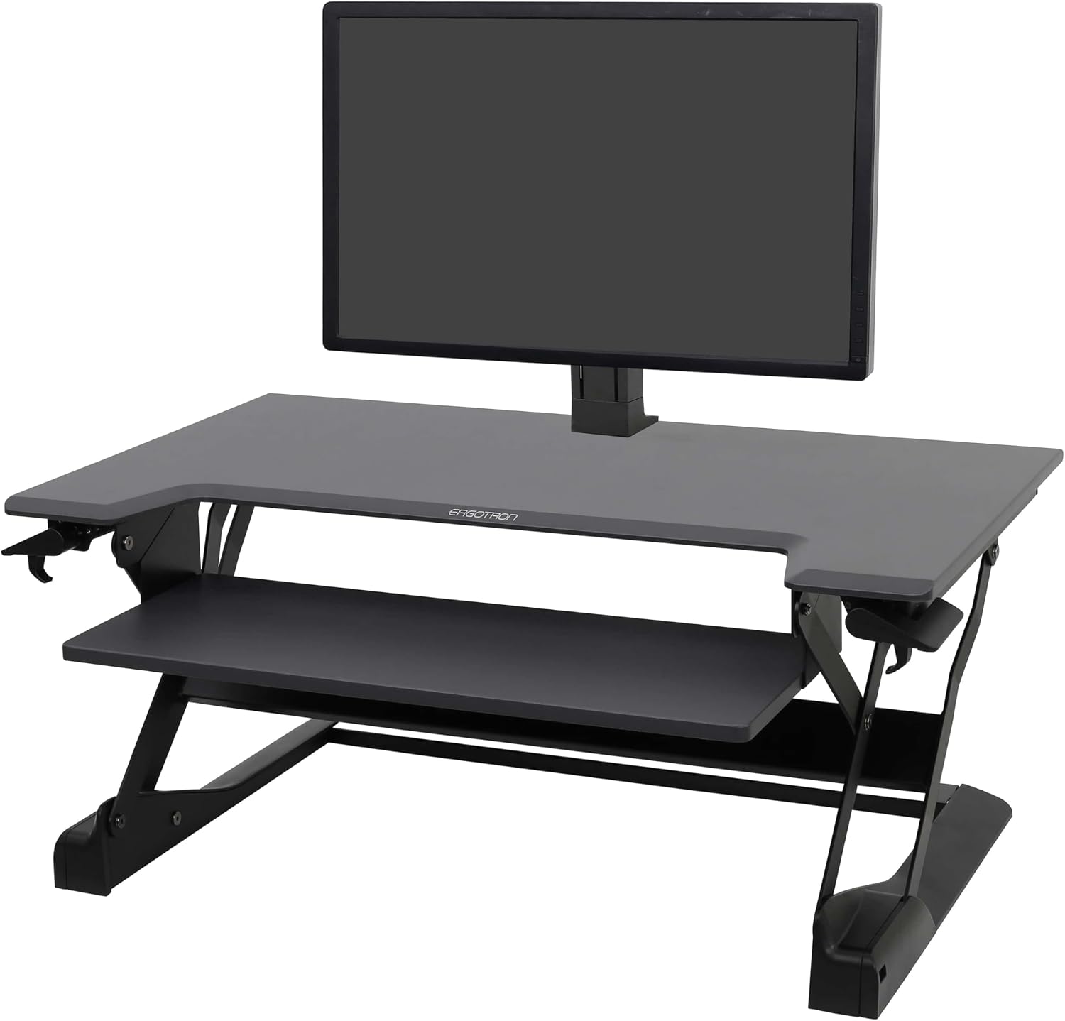 Ergotron – WorkFit-TL Standing Desk Converter and WorkFit Single Monitor Kit HD, Sit Stand Desk Riser for Tabletops – for Monitors Up to 30 inches, 16 to 28 lbs – Black