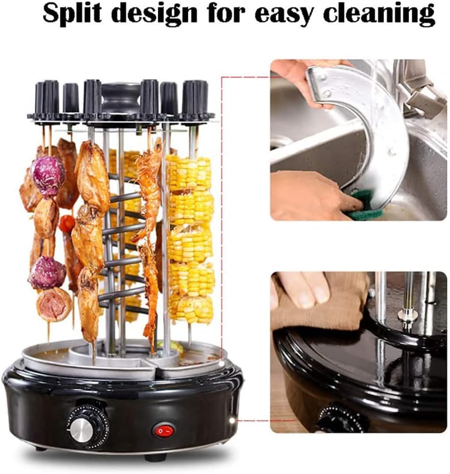 Electric Oven Hanging Oven Skewer Machine, Household Automatic Rotating Smokeless Barbecue Grill Non-Stick Stainless Steel Barbecue Grill, Easy to Clean,15 Strings