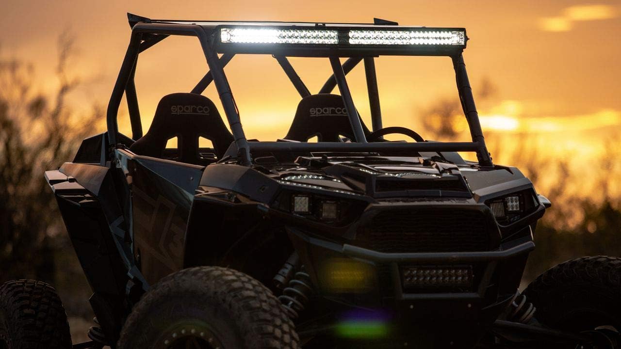 Rigid 290413 Adapt E-Series Led Light Bar 50 Inch - Has Built in GPS Guided Adapt Mode Lighting or All On 3 Optic Zone - Scene, Driving, Spot Beams.