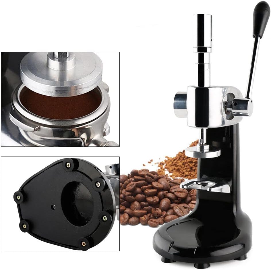 Manual Espresso Tamper Machine, Stainless Steel Coffee Bean Press Professional Barista Quantitative Tamper Tool with 2.28in Tamping Base for Commercial and Home Use,Ergonomic Handle