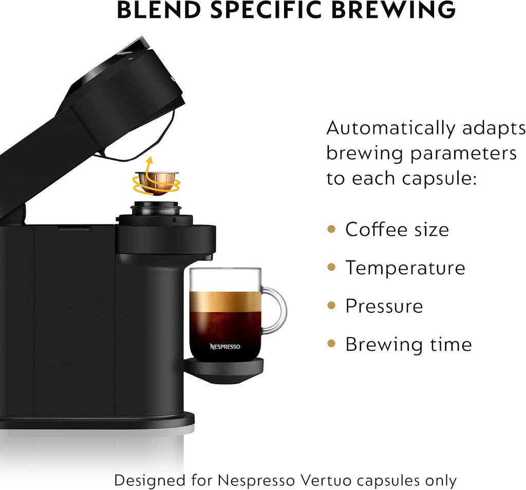 Nespresso VertuoPlus Coffee and Espresso Machine by Breville,1.1 liters, Ink Black