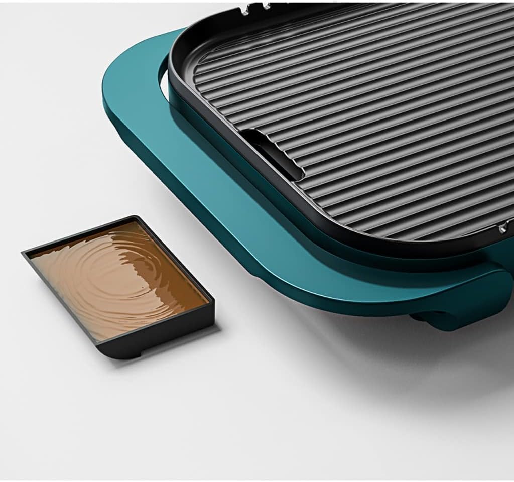 YYDS Hot Pot Multi-Function Hot Pot Grilling One Pot Separable Electric Barbecue Machine Indoor Grilled Fish Hot Frying Electric Grill (Color : Square Pot)