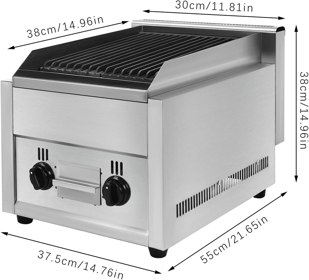 Commercial Gas Grill, BBQ Grill Commercial Countertop Gas Grill,Stainless Steel Grill Tool Heavy Duty Professional Countertop Gas Grill (Style 6)