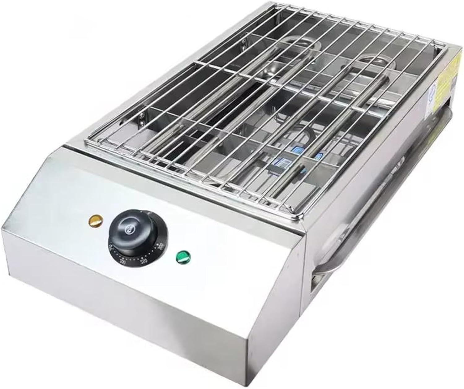 Electric Grill, Smokeless Indoor Grill,Countertop Stainless Steel Grill BBQ with Removable Non-Stick Grill Rack, Grease Tray,Adjustable Temperature 122°F-572°F