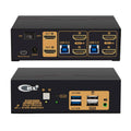 Dual Monitor KVM Switch HDMI 4K@60Hz for Home and Office to Console Desktops/Laptops, Support USB 3.0, Hot Key, Audio, Wireless Keyboard and Mouse (2 Monitors 2 Computers 922HUA-3)