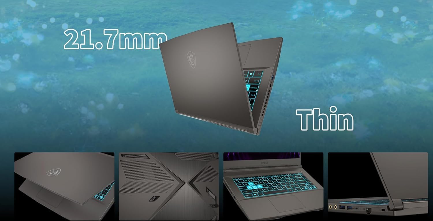 msi Thin 15.6' FHD Intel Core i5-13420H Gaming Laptop, NVIDIA GeForce RTX 3050, 16GB RAM 512GB SSD, 256gb 9H Docking Station, Webcam, Wi-Fi 6E, Backlit Keyboard, Bluetooth, Windows 11 Home, Gray