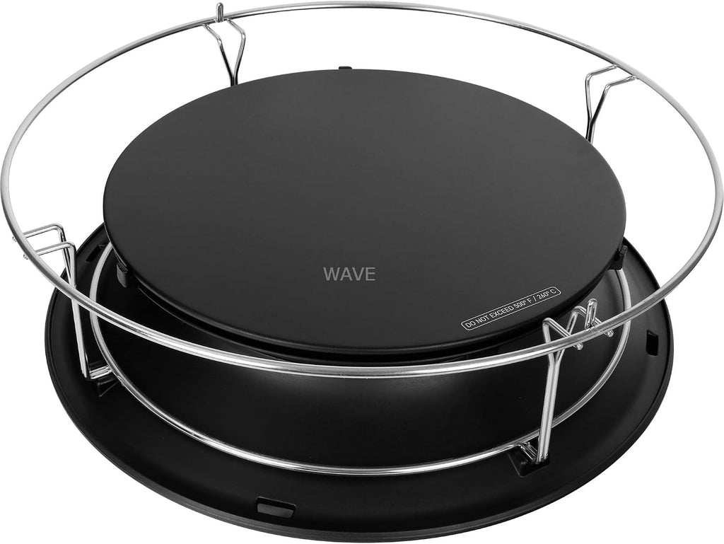 Kamado Joe SlōRoller Hyperbolic Smoke Chamber Accessory Insert with Stainless Steel Rack for Classic Joe 18-inch Charcoal Grill and Smokers in Black, Model KJ-HYPER