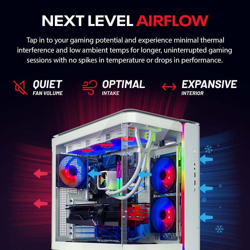 Skytech Gaming King 95 Desktop PC, Ryzen 7 9700X 3.8 GHz (5.5GHz), NVIDIA RTX 5070 12GB, 1TB Gen4 NVMe SSD, 32GB DDR5 RAM 6000 RGB, 850W Gold ATX 3 PSU, 360mm ARGB AIO, Wi-Fi, Win 11