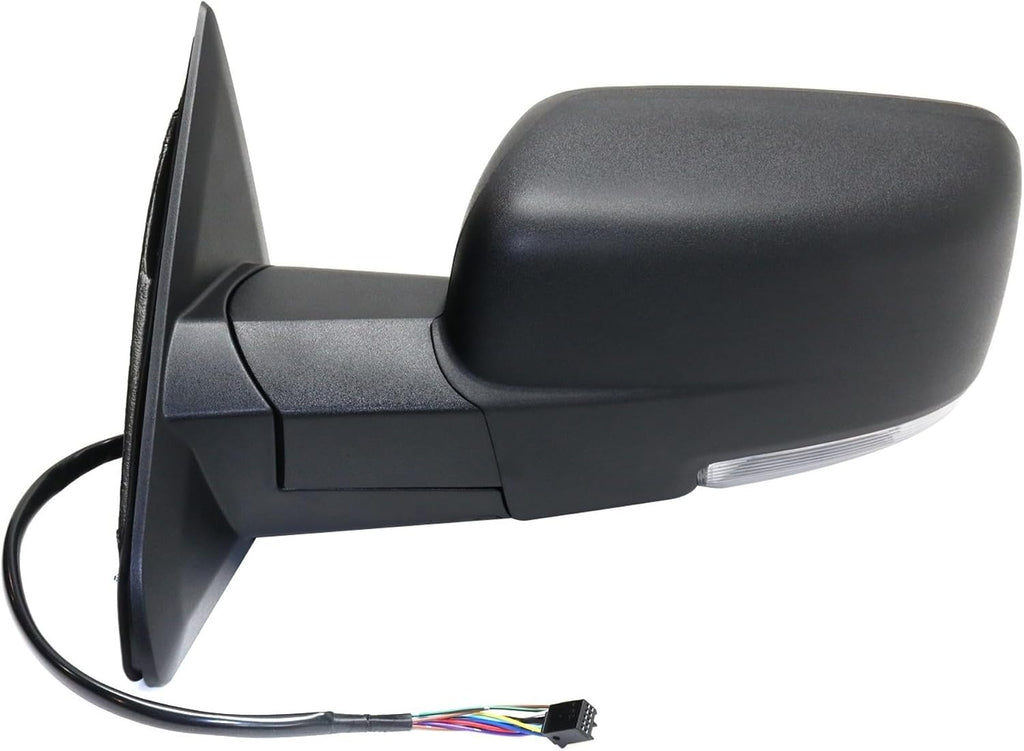 Garage-Pro Power Heated Mirrors For Ram 1500 2013-2018, Dodge Ram 1500 Accessories, Textured, Power Fold With Signal Light & Puddle Lamp; Without Blind Spot Monitor & Memory