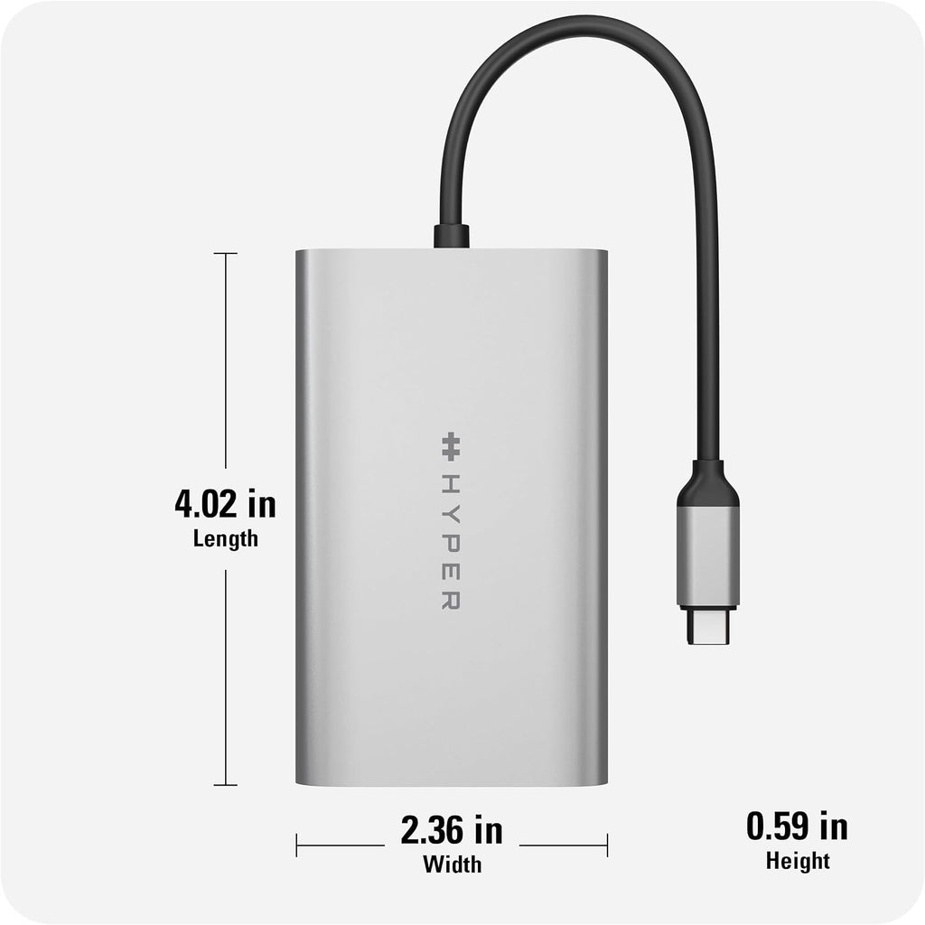 Hyper HyperDrive Dual USB to HDMI Adapter — 4K HDMI Splitter w/ 100W Power Delivery Charging – Seamless Plug & Play Compatible w/ M1, M2, M3, and M4 MacBook, Windows, Chromebook