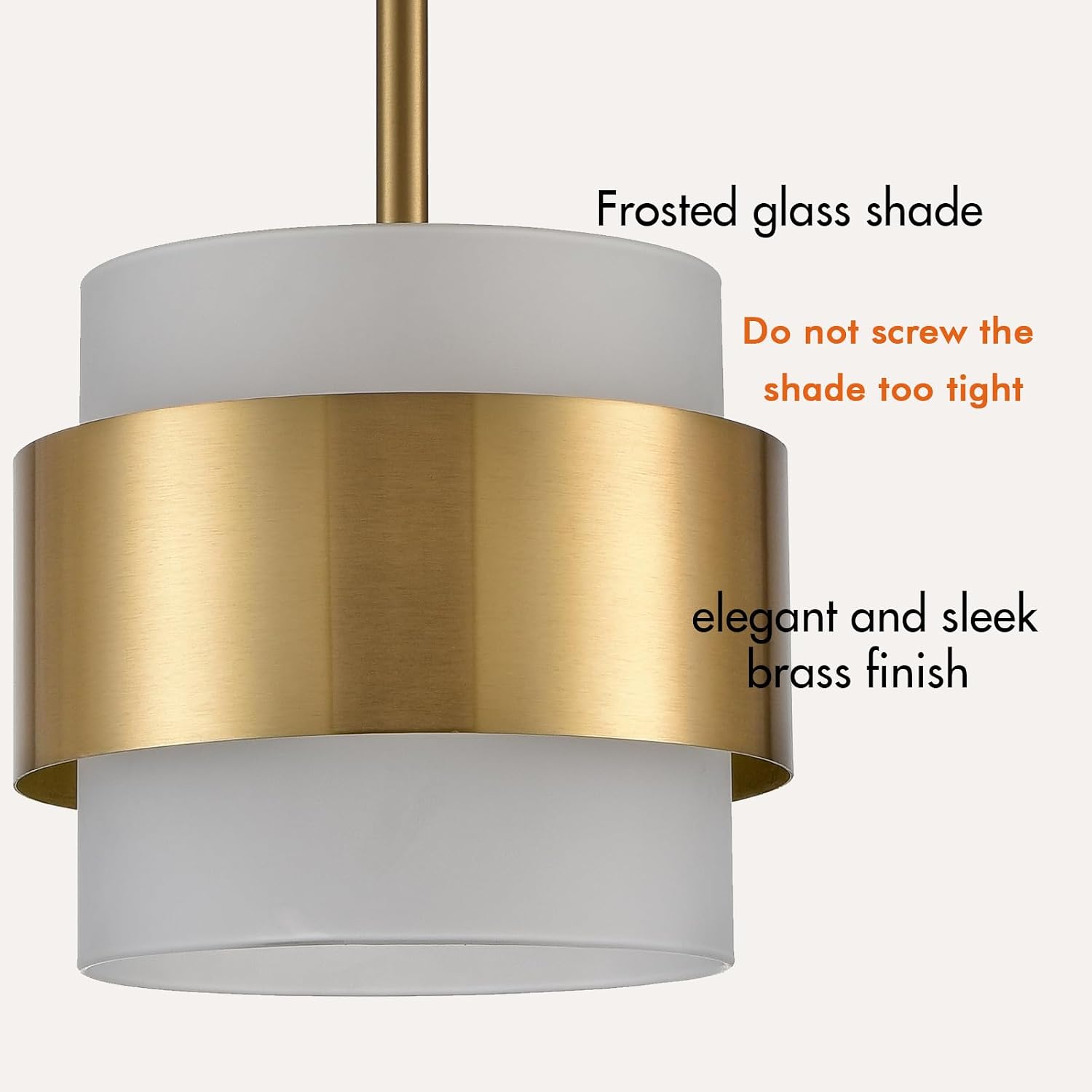 CLAXY Gold Pendant Lights mini Hanging Light Fixture with Frosted Glass Shade for Kitchen Island Dining Room Bar Restaurant, Adjustable Rod Hanging Modern Pendant Light