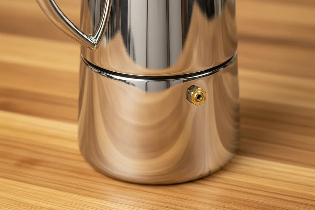 Cuisinox Roma Stovetop Espresso Maker COF-4R, Stainless Steel Coffee Percolator Stovetop, Heat-Resistant & Non-Reactive, 4-Cup Italian Espresso Maker Easy to Clean, Durable Stove Top Percolator