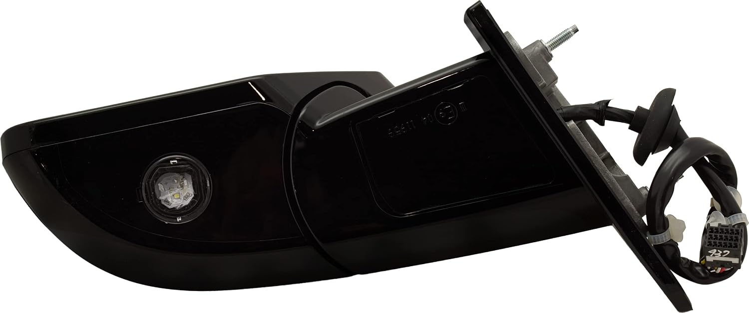 Kool Vue Left Power Heated Mirror for Chevrolet Tahoe Suburban 2015-2020 Power Fold With Signal Light, Blind Spot Monitor, Memory & Puddle Lamp; Without Auto-Dimming with 2 Caps With Object Sensor