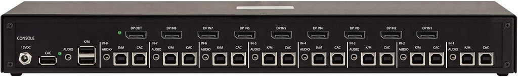 Tripp Lite Secure KVM Switch 8-Port DisplayPort, United States Government NIAP-Certified PP4.0 Security, Common Access Card (CAC) Port, 4K @ 30Hz Video, TAA Compliant, 3-Year Warranty (B002-DP1AC8-N4)