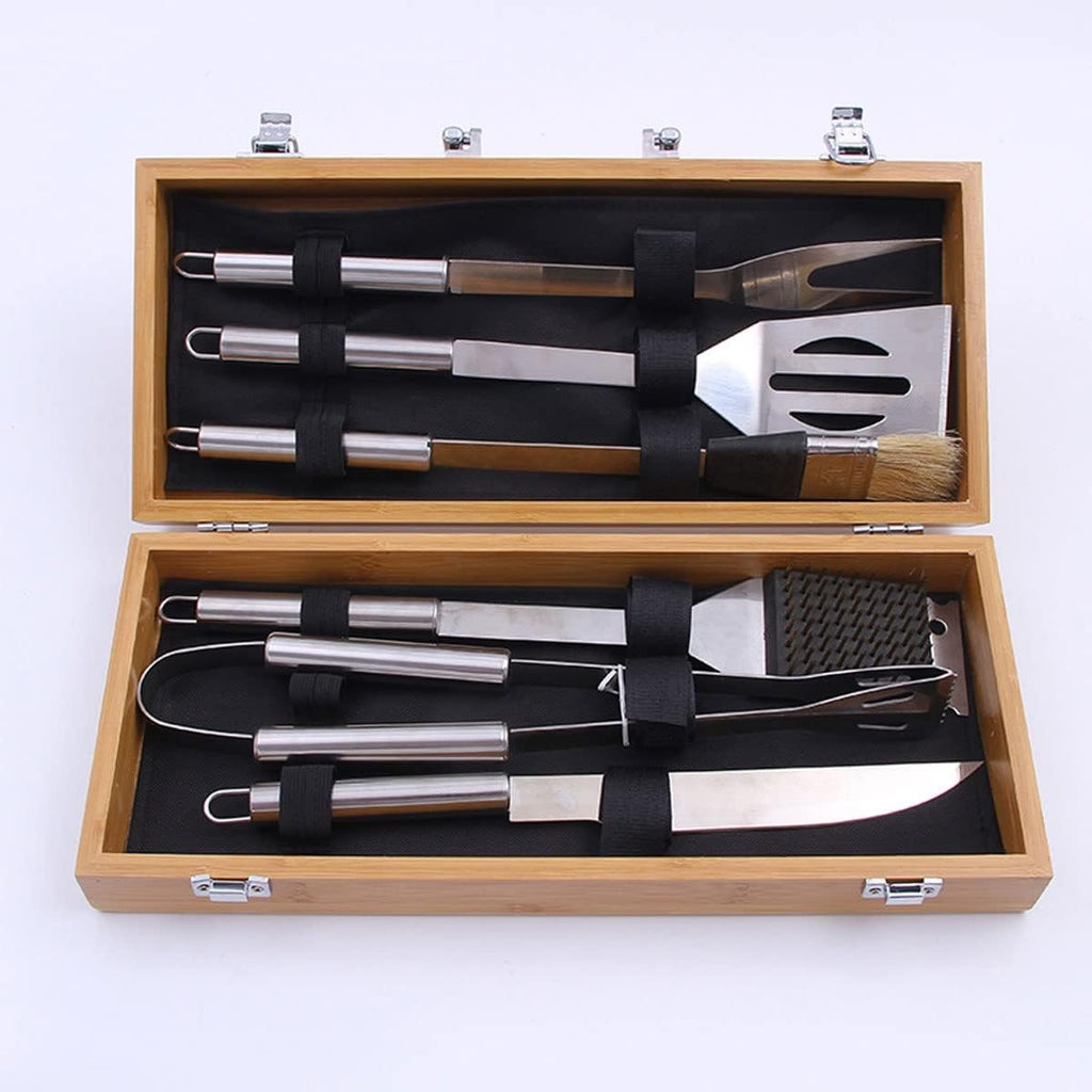 KANDUO 6 PC BBQ Grilling Accessories Grill Tools Set - Stainless Steel with Storage Case for Camping,Gifts for Dad Durable, Stainless Steel Grill Tools - Perfect Grill Gifts for Men