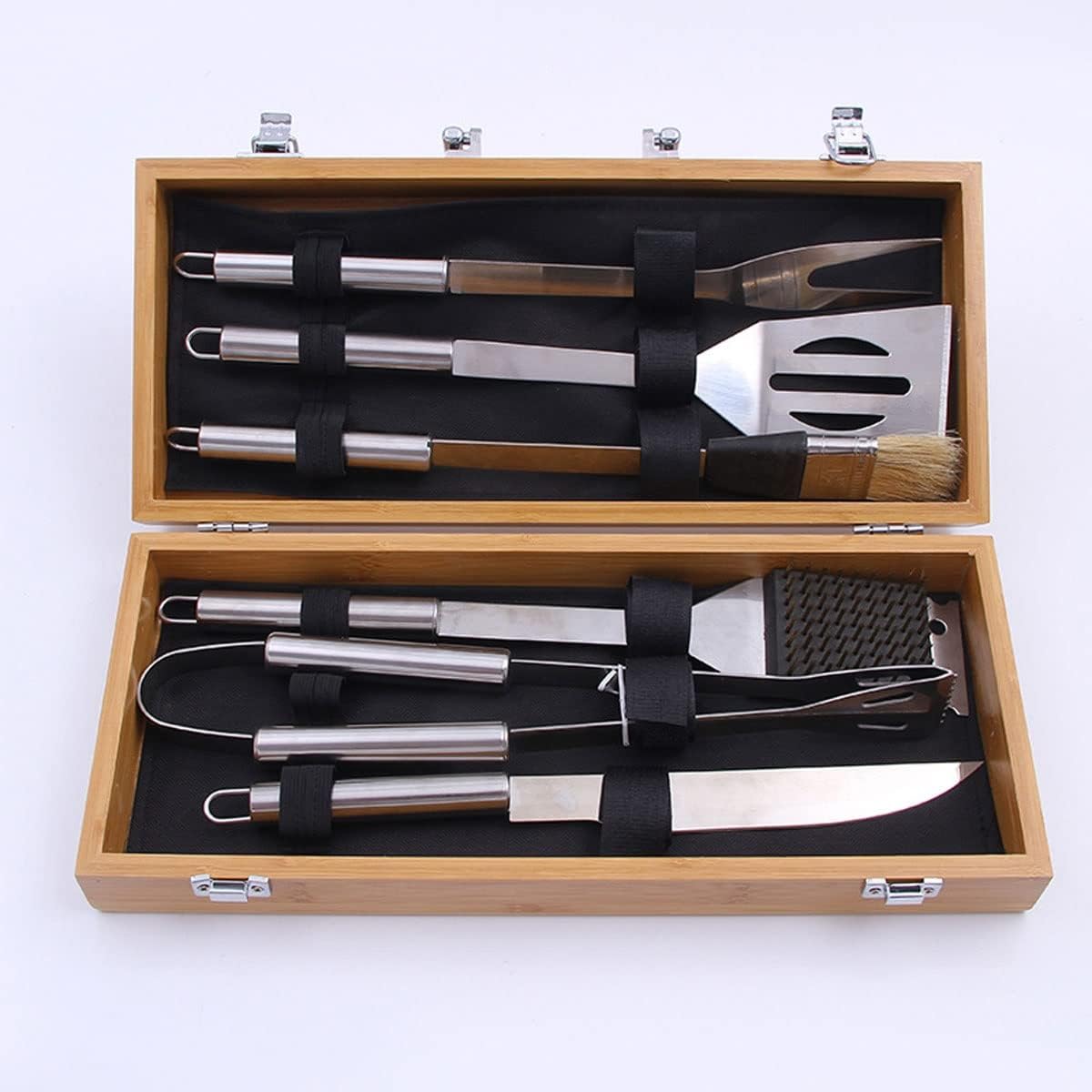 KANDUO 6 PC BBQ Grilling Accessories Grill Tools Set - Stainless Steel with Storage Case for Camping,Gifts for Dad Durable, Stainless Steel Grill Tools - Perfect Grill Gifts for Men