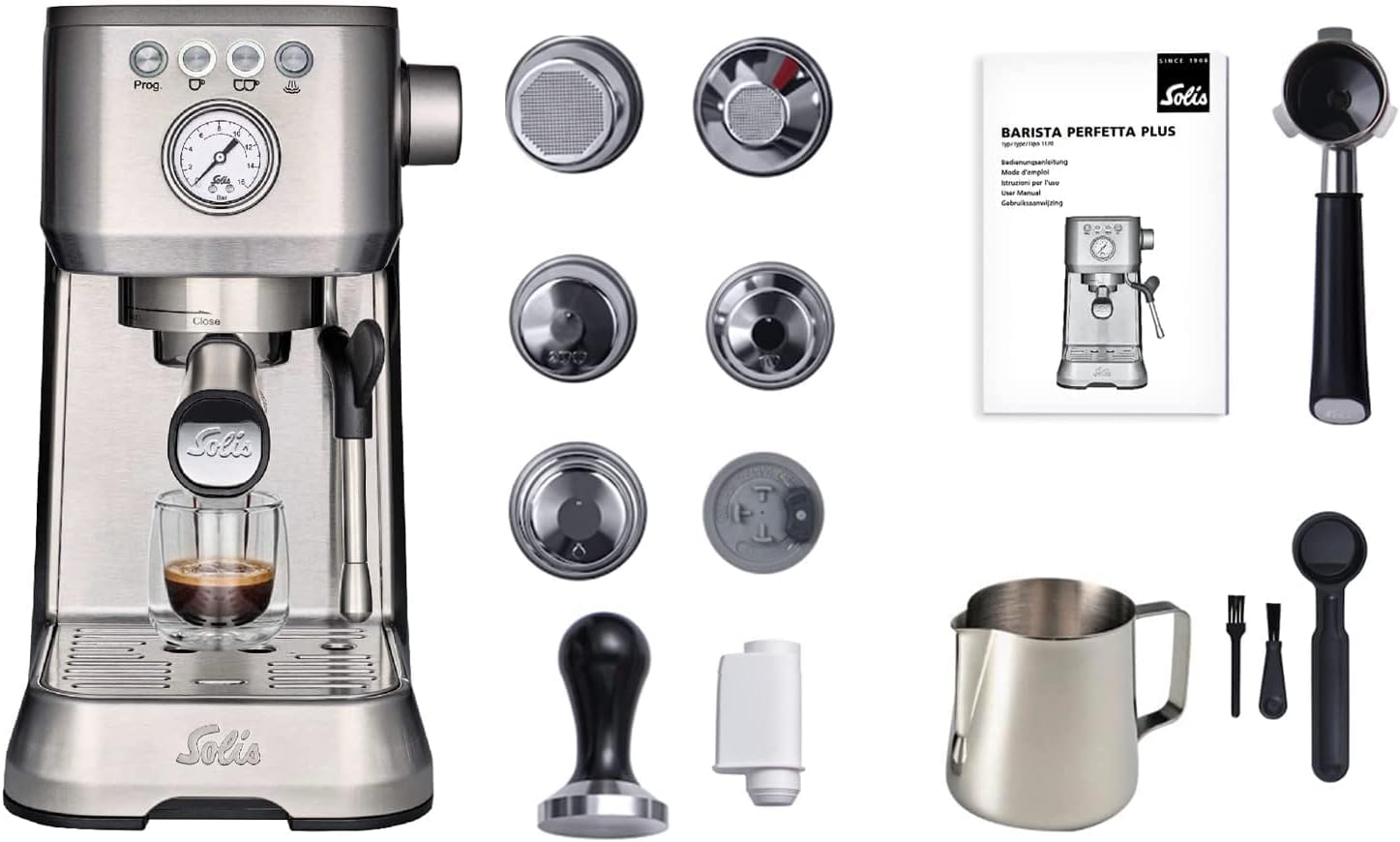SOLIS Barista Perfetta Espresso Machine, Stainless Steel