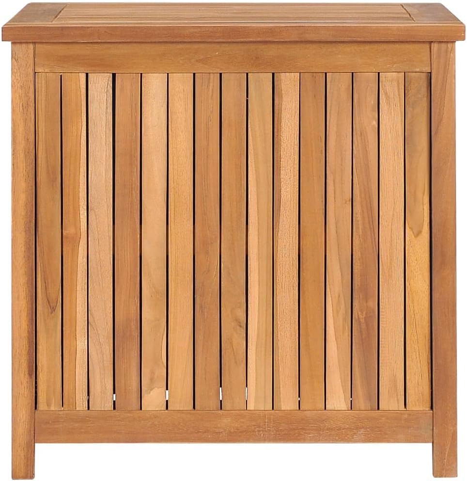Patio Storage Box Outdoor Solid Teak Wood Deck Box Wooden Outdoor Storage Organization Box with Lid Storage Bench and Waterproof Lining for Garden,Patio,Backyard,23.6'x19.7'x22.8' -AA