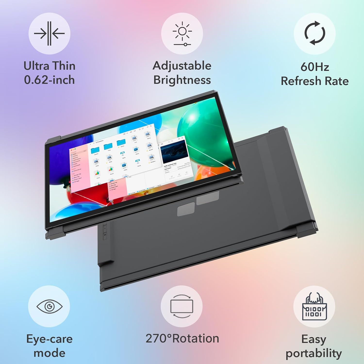 Duex Plus DS Laptop Screen Extender,13.3' FHD 1080P IPS Laptop Monitor Extender,USB Type-C/HDMI Plug and Play Portable Monitor for 13'-14.5' Laptops,Support Windows/Mac/Android/Switch Compatible