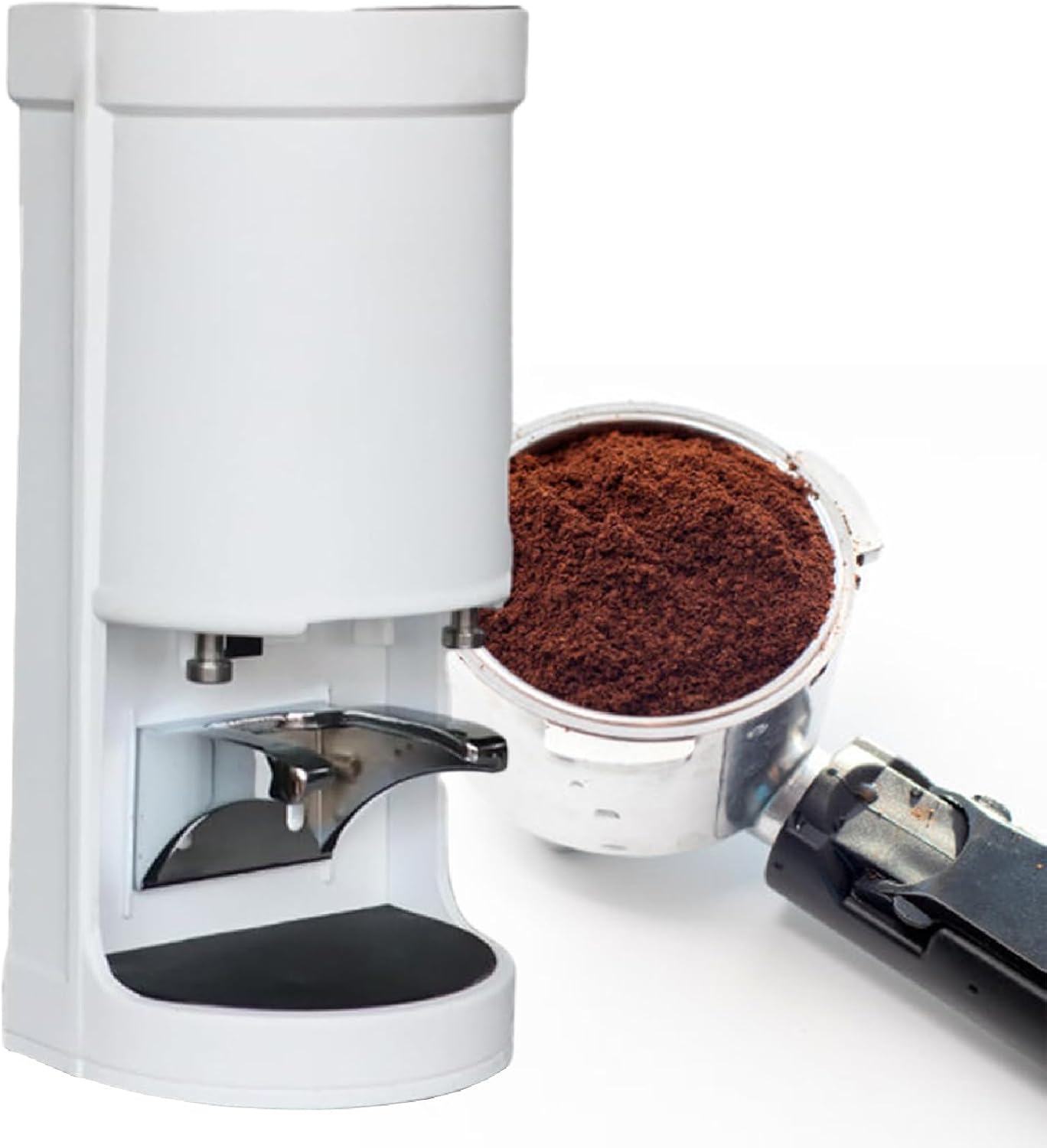 58mm Coffee Tamper - 5-30KG Pressure | 1-3 Times of Pressing is Adjustable | Automatic Sensing, Automatic Electric Bean Powder Press Machine for Expresso, Coffee Tool White