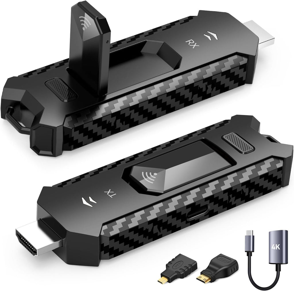 Portable Wireless HDMI PRO- Transmitter and Receiver, Plug and Play Extender Kit, Heat-Control, 165FT/50M 5.8G/2.4G @60Hz, Stream Video/PPT from Laptop to HDTV/Monitor Wirelessly