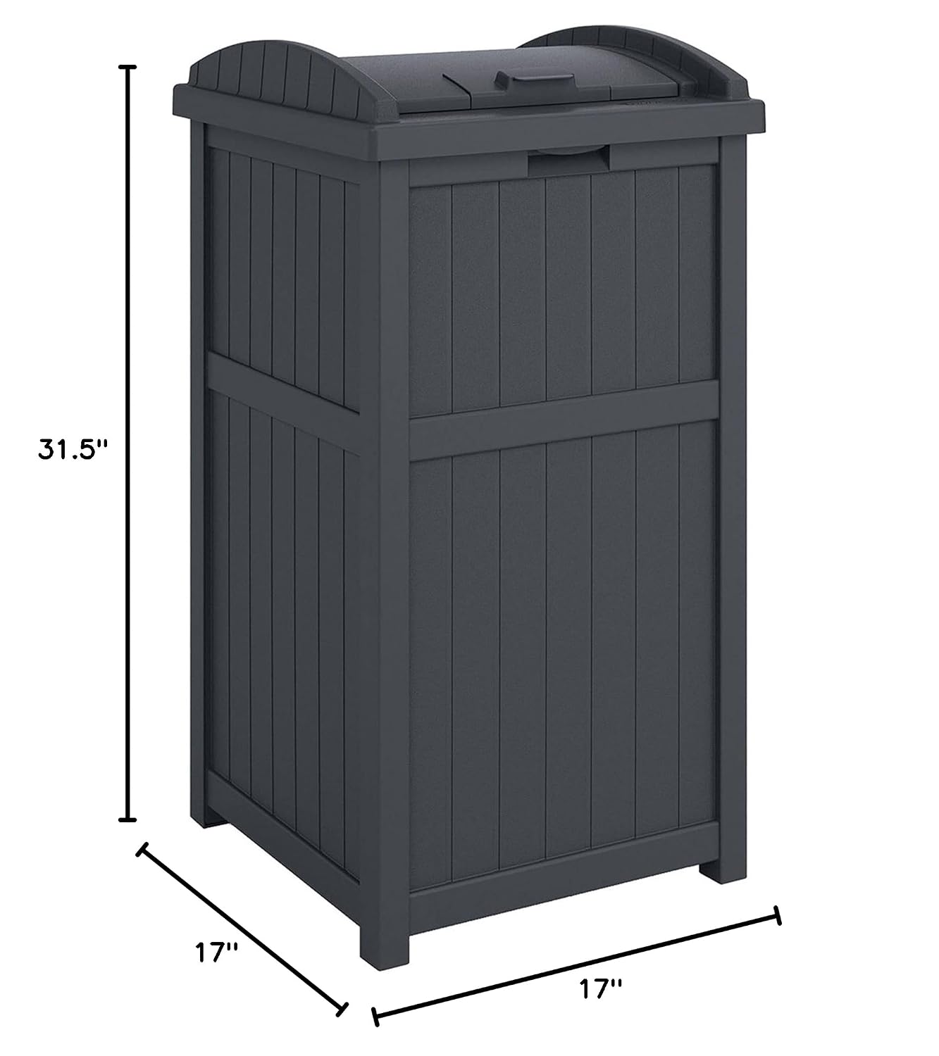Suncast 2 Pack Trash Hideaway Refuse Container, Stylish Resin Outdoor Garbage Bin with Latching Lid, 30 to 33 Gallon Capacity, Cyberspace
