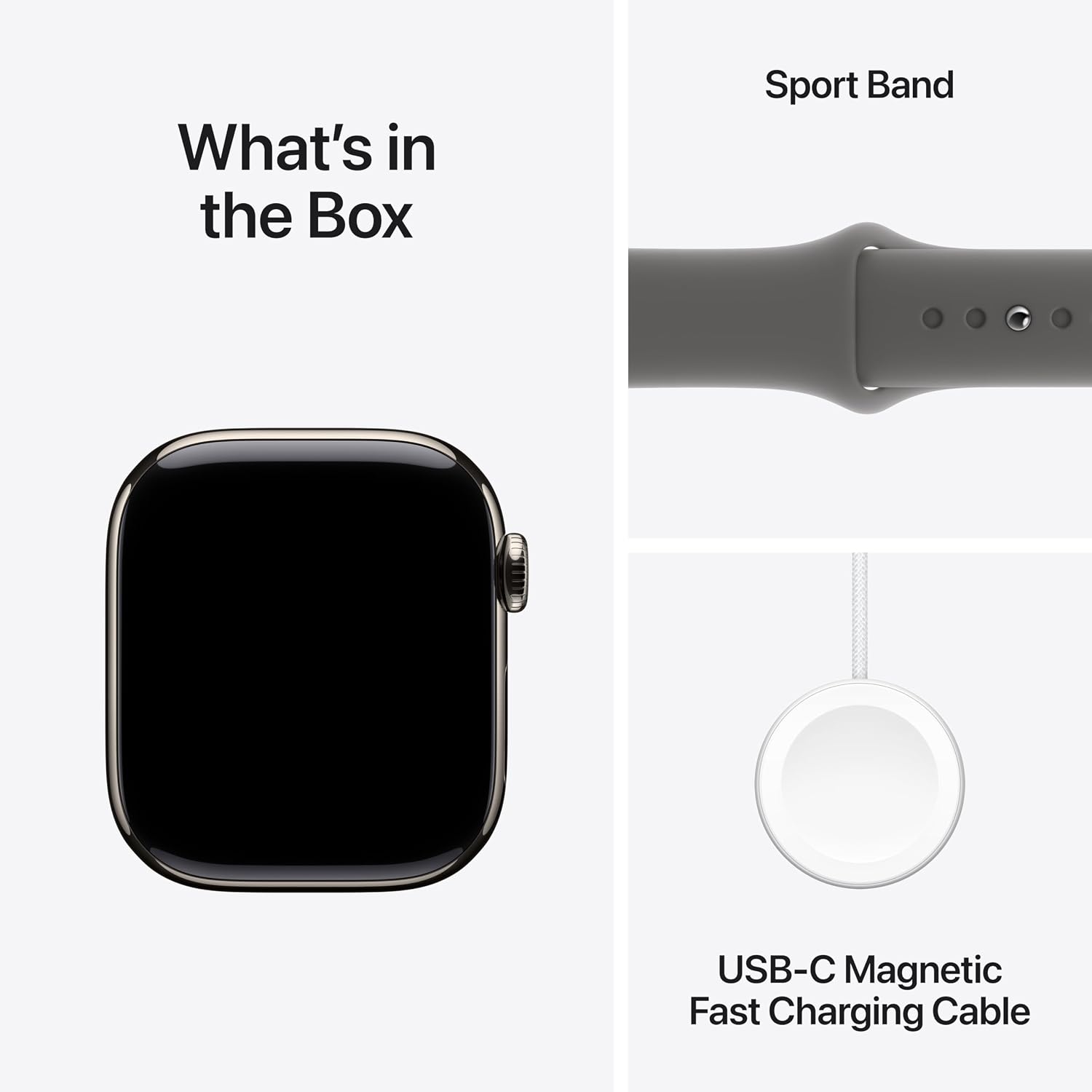 Apple Watch Series 10 [GPS + Cellular 42mm case] Smartwatch with Natural Titanium Case with Stone Grey Sport Band - S/M. Fitness Tracker, ECG App, Always-On Retina Display, Water Resistant