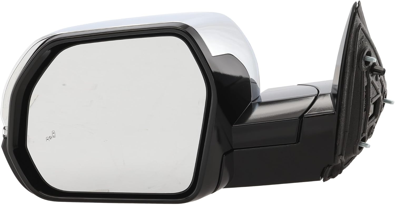 Garage-Pro Driver Side Power Heated Mirror for Toyota Tundra 2022-2024 Power Fold With Signal Light, Blind Spot Monitor & Memory; Without Auto-Dimming Chrome