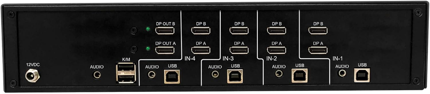 Tripp Lite Secure KVM Switch 4-Port DisplayPort, United States Government NIAP-Certified PP4.0 Security, Common Access Card (CAC) Port, 4K @ 30Hz Video, TAA Compliant, 3-Year Warranty (B002-DP1AC4-N4)