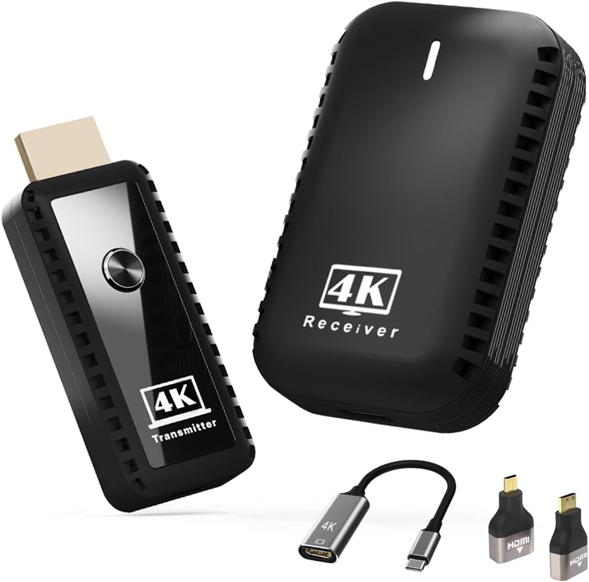 Wireless HDMI Transmitter and Receiver 4K Decode 1080P Output Plug & Play 2.4G/5G Wireless HDMI Extender Kit Portable for Streaming Video and Audio to Monitor from Laptop/PC/Projector