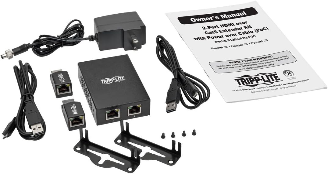 TRIPP LITE HDMI Extender Kit Video Converter (B126-2P2M-POC)