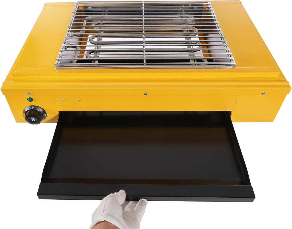 Single Head Temperature Controlled Electric Grill, Adjustable Temperature Control to 572℉, Portable Outdoor Barbecue Grill, Household And Commercial Electric Skewer Grill Yellow
