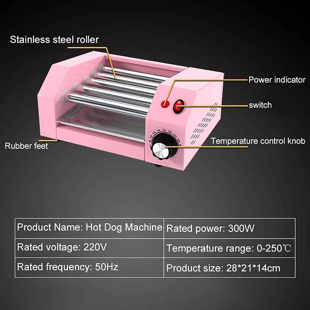 Tabletop hot dog roller machine, electric sausage and hot dog grill, sausage oven, 0-250 degree temperature control.(Green)
