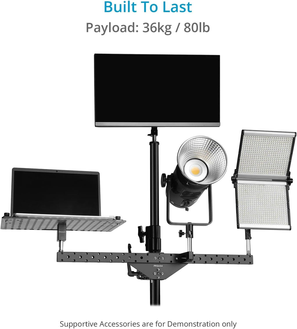 PROAIM Double Header with 5/8 Baby Pins for Lights, Monitors, & Camera Support Accessories. Compatibility:16-50mm Diameter Posts. Payload up to 36kg / 80lb (P-DLMB-01)