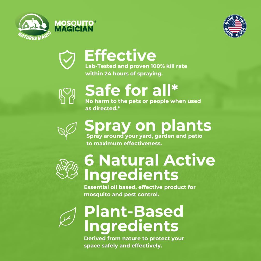 Mosquito Magician Residential System - with 1 Gallon Liquid Concentrate - Kills Mosquitoes, Fleas, and Fire Ants - Automatic & Easy Installation - Wide Area Coverage - Ideal for Small to Medium Yards