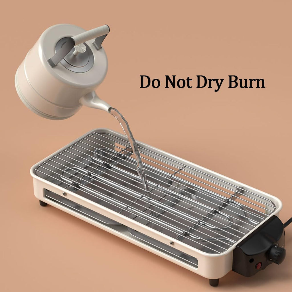 1500W Electric Indoor Grill, 2 In 1 Smokeless Grills with Grill Net and Non-stick Cooking Removable Plate, Temperature Control The Entire Machine Can Be Detached, for Family Party Kitchen Use