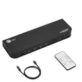 SIIG 4-Port 4K KVM Switch DisplayPort with Remote Control, DP or HDMI Output, 2X USB 3.2 Type-A Ports, Support DisplayPort 1.4/1.2, EDID Bypass, Compatible with Windows and Mac (CE-KV0D11-S1)