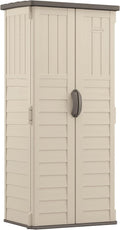Suncast Vertical Outdoor Storage Shed with All-Weather Construction, Vanilla