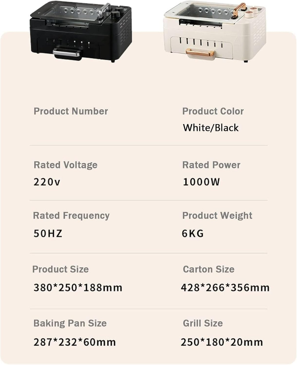 Multipurpose Hot Plate Grill Double Layer, Smokeless Electric Grill, 1000W Health BBQ Grill with Adjustable Temperature, Drip Tray, Easy Clean Table Barbecue Grill for Outdoor Indoor Barbecue,White(Bl
