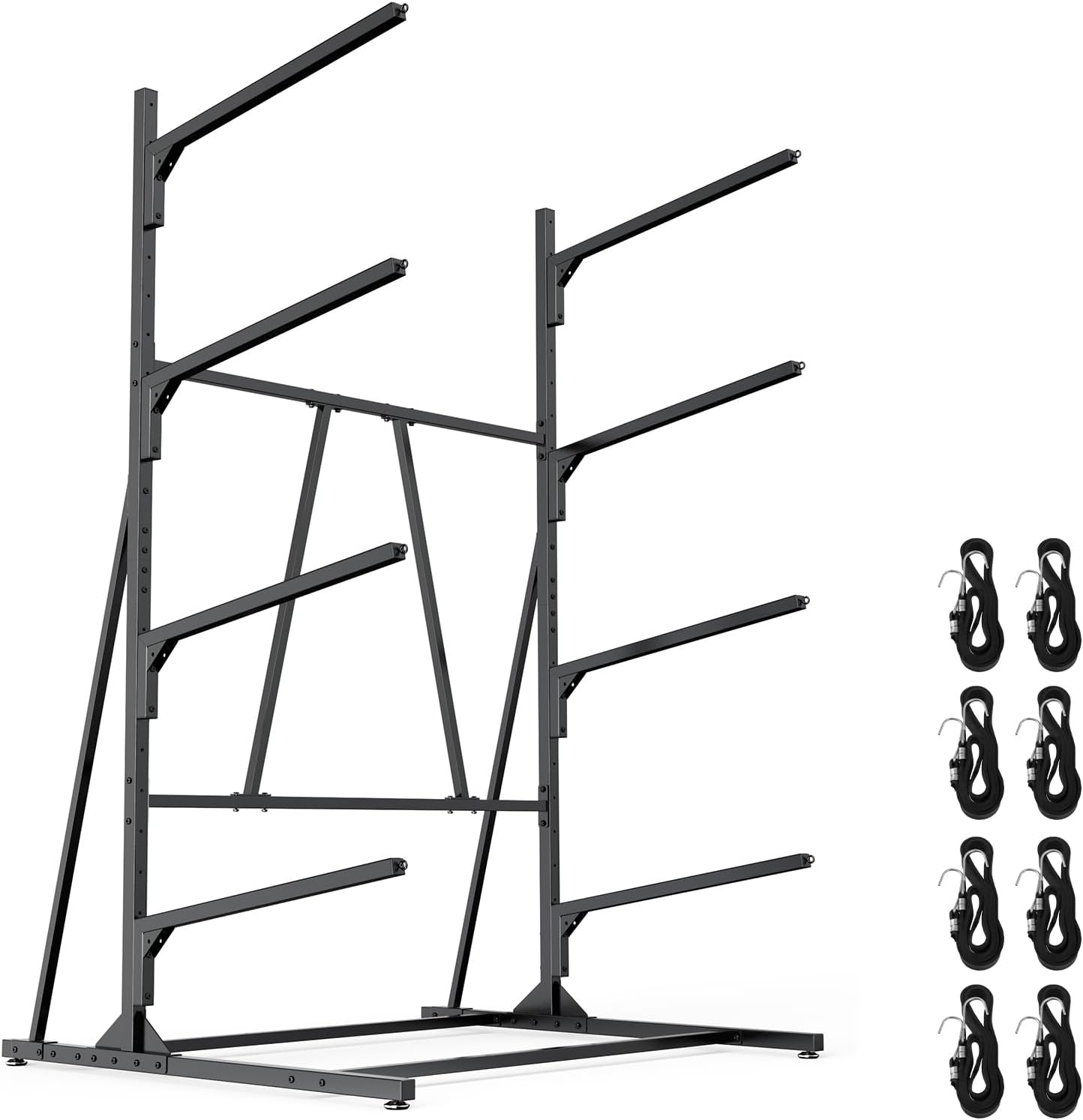 Kayak Racks for Outdoor Storage, Kayak Storage Rack, 4 Tier Adjustable Freestanding Kayak Rack Holder for Paddleboard Surfboard SUP