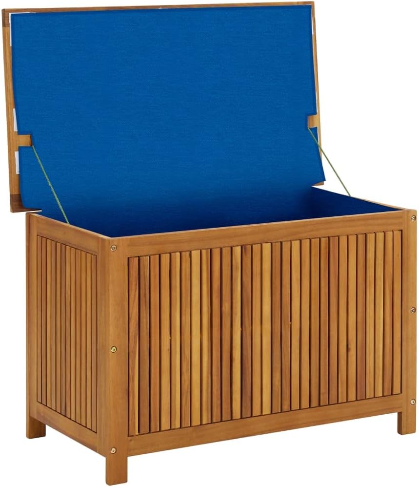Solid Wood Outdoor Storage Bench,Solid Acacia Wood Garden Deck Box Patio Storage Box with Liftable Top Outdoor Wooden Storage Container for Patio,Backyard,Poolside, 35.4'x19.7'x22.8'